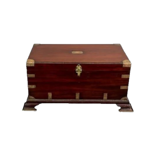 Antique Anglo-Indian Georgian Regency Camphorwood Campaign Chest, 1811–1820