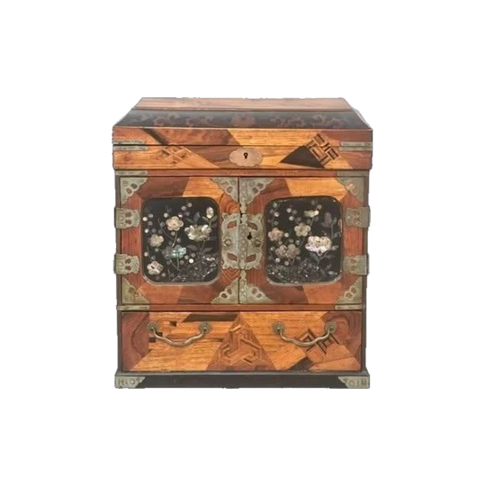Antique Japanese Meiji Period (1868–1912) Parquetry and Shibiana Jewellery Box
