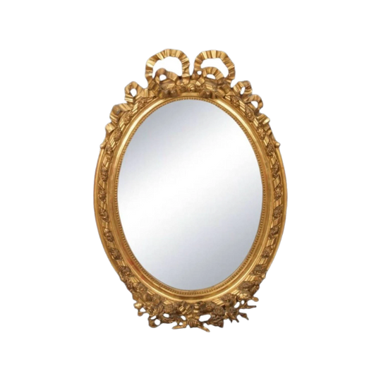 French Louis XV Style Giltwood ‘Oeil de Boeuf’ Oval Mirror, Paris, Circa 1865