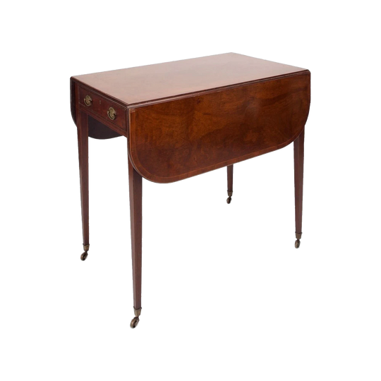 Antique English George III Mahogany Pembroke Table / Drop-Side Table, c.1790s