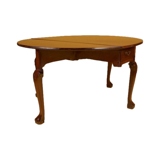 George II English 18th-Century Oval Drop-Leaf Gateleg Dining Table in Cuban Mahogany, c. 1760