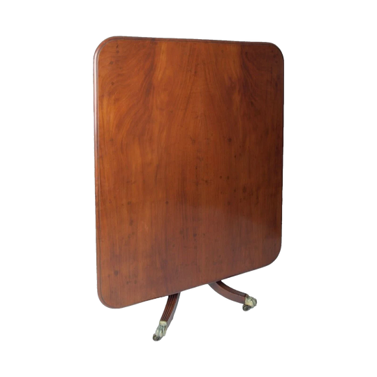 Antique English Regency Mahogany Rectangular Tilt-Top Breakfast / Supper Table, c.1815