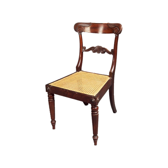 Set of 6 William IV Rosewood Dining Chairs, English, Circa 1835, Hand-Caned Seats