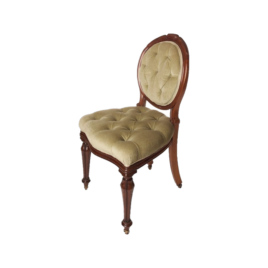 Antique 19th Century English Victorian Mahogany Balloon-Back Dining Chairs, Set of 6