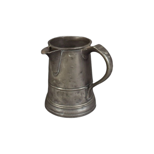 Antique English Victorian Pewter Jug, 15 cm H