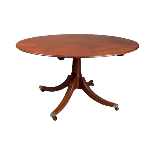 Antique English George III Georgian Oval Tilt-Top Breakfast Table in Honduran Mahogany, c. 1800s