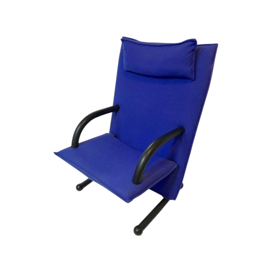 Arflex T-Line Armchair by Burkhard Vogtherr, Original Blue Upholstery with Removable Slipcover