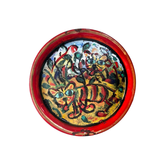 Rare Bernard Hesling Oversize Charger with Cat Motif, 66 cm