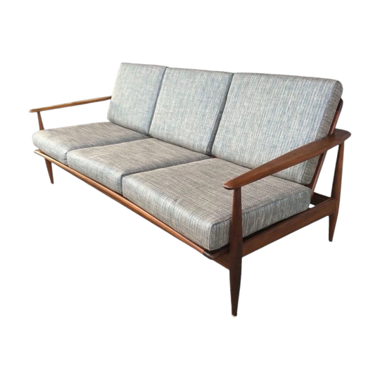 Parker Model 110 Three-Seater Sofa in Australian Blackwood, Reupholstered in Warwick Ozark Jade