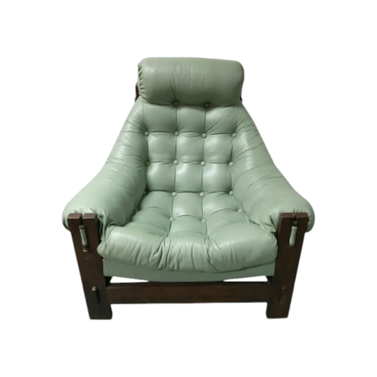 Grafton Everest 1970s Oversized Mint Leather Armchair