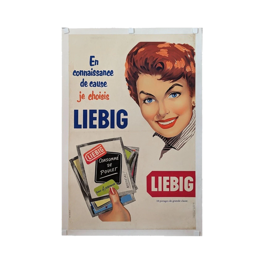 1950s Liebig Chicken Stock Advertising Poster