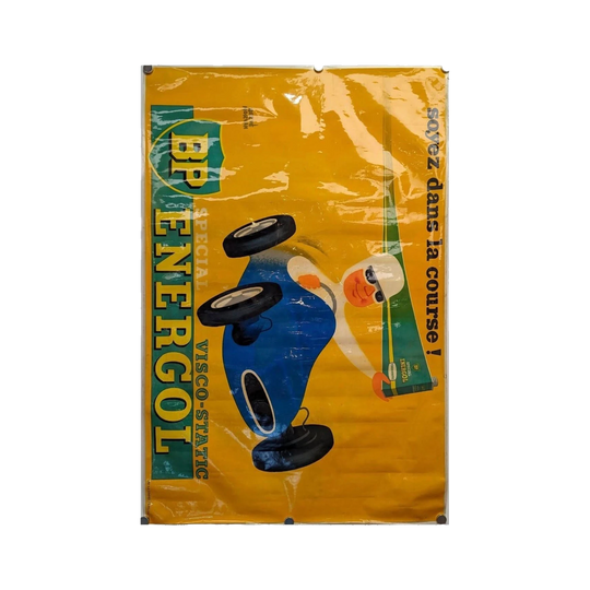 BP Energol Race Car Vinyl-Covered Mechanics Poster