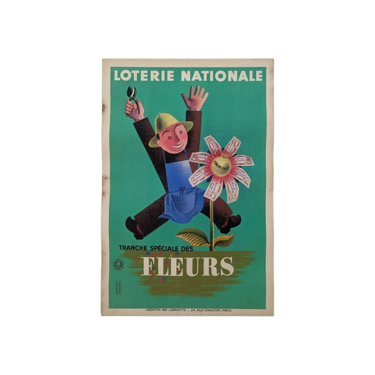 Loterie Nationale "Flowers" Art Deco Poster by Derouet-Lesacq (Edgar Derouet & Charles Lesacq), France, 1930s