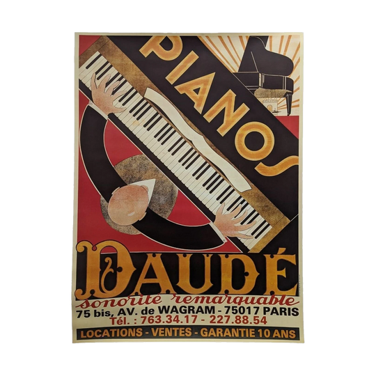 Pianos Daude Lithograph, 1975 Reissue (Not from Original Stone)