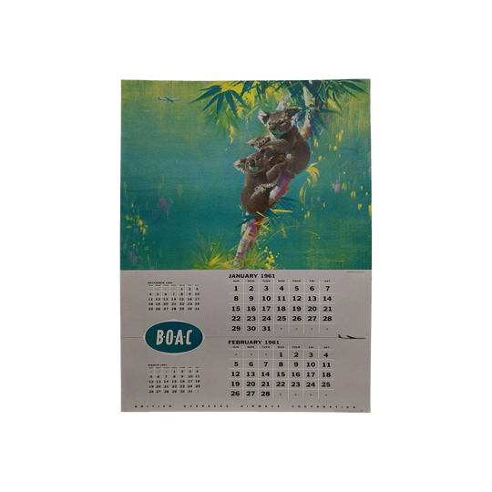 BOAC Koala Calendar, January 1961