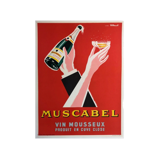 Muscabel Vin Mousseux by Bernard Villemot, France, c.1950