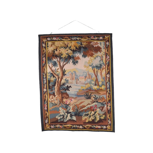 Early 20th-Century French Aubusson Tapestry, Handwoven on Loom – 96 x 127 cm