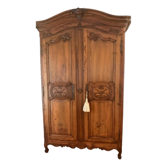 French Wedding Armoire, Dated 1796, Provence – Walnut with Hand-Carved Chalice and Wheat Motifs