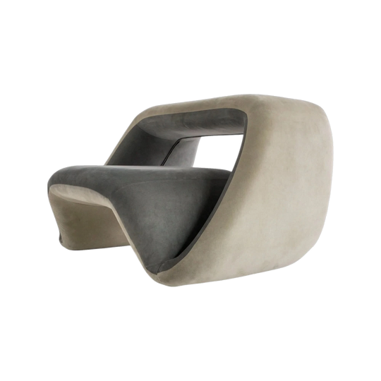 Fabio Novembre for Meritalia Lowline Accent Chair in Two-Tone Alcantara Suede, Early 2000s