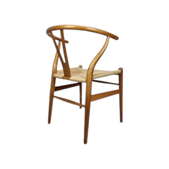 Hans J. Wegner CH24 Wishbone Chairs by Carl Hansen & Søn, Lacquered Oak with Natural Cord – Set of Four