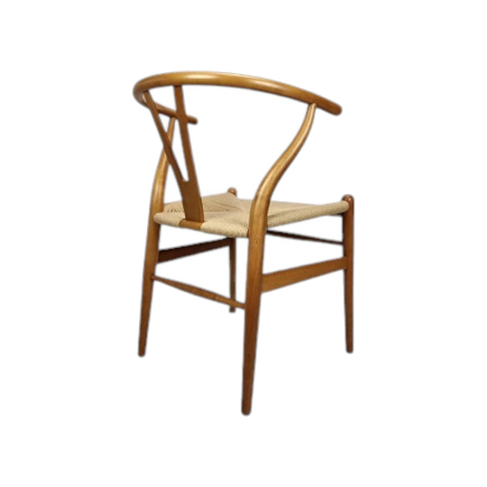 Hans J. Wegner CH24 Wishbone Chairs by Carl Hansen & Søn, Lacquered Oak with Natural Cord – Set of Four