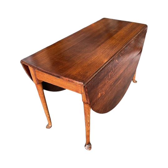 English oak oval dropside table, golden honey-toned, c.1800