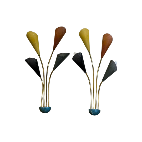 Pair of MCM unique wall sconces