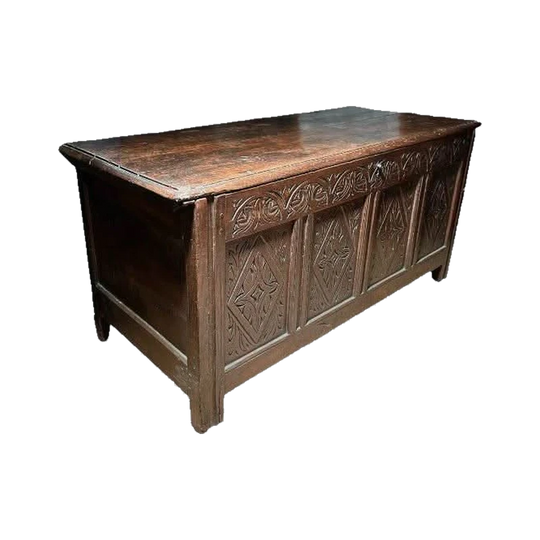 Oak coffer with arcaded front, c. 1700