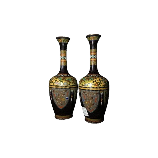 Japanese cloisonné pair of vases, 19th century