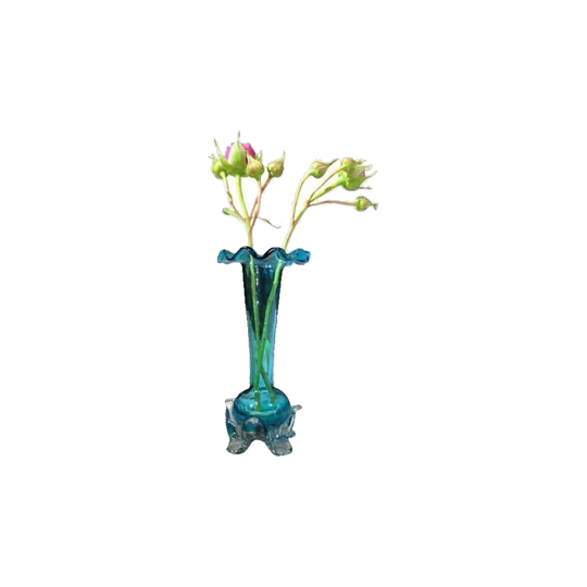 Victorian blue glass specimen vase, circa 1880