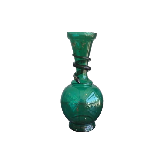 Victorian green glass snake vase,  c. 1880.