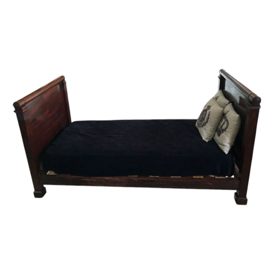 French Mahogany Empire single bed, c. 1820