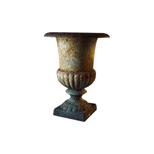 Antique Cast Iron Campana Urn, 18 cm Diameter