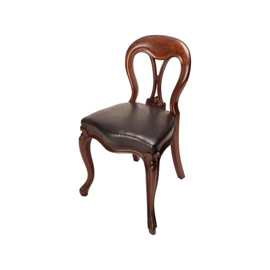 Antique English Victorian Mahogany Dining Chairs, Set of Six, 19th Century, Louis XIV Influence