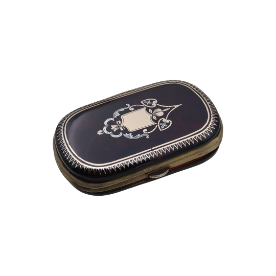 Tortoiseshell coin purse inlaid with silver and gold