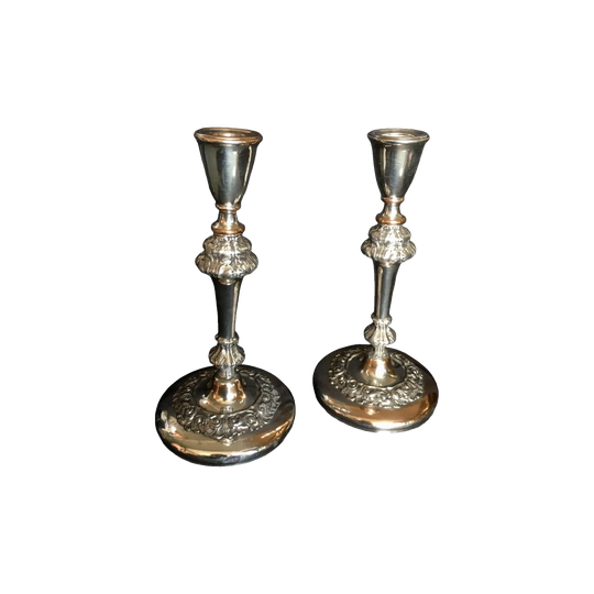 Pair of Old Sheffield Plate candlestick