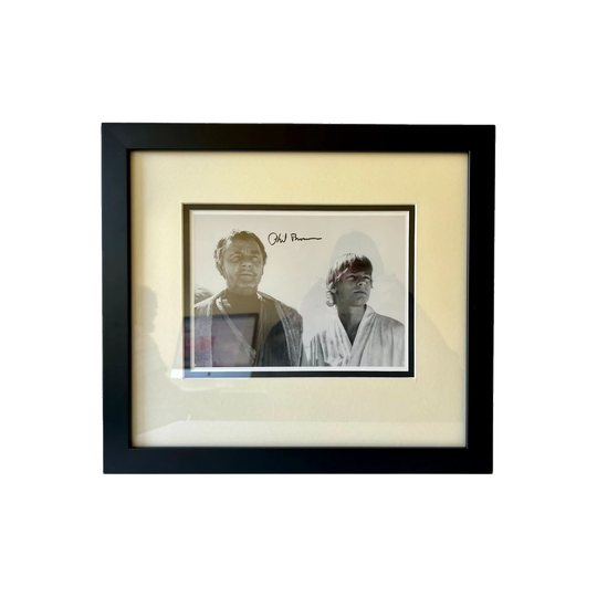 Phil Brown Autographed Star Wars Uncle Owen Lars Framed Black-and-White Movie Still with COA