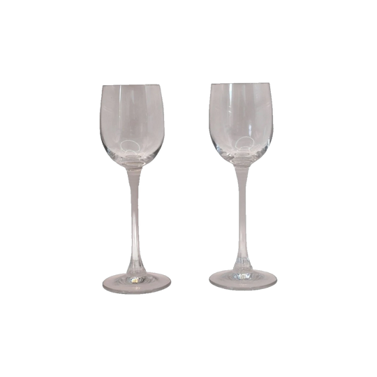 Art Deco Crystal Wine Glasses. Set of two