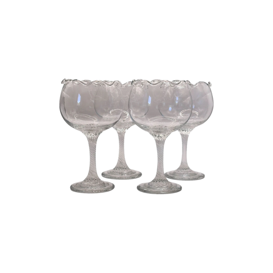 Vintage set of 4 Tall Dessert or Starter Glasses. Cocktail Glasses