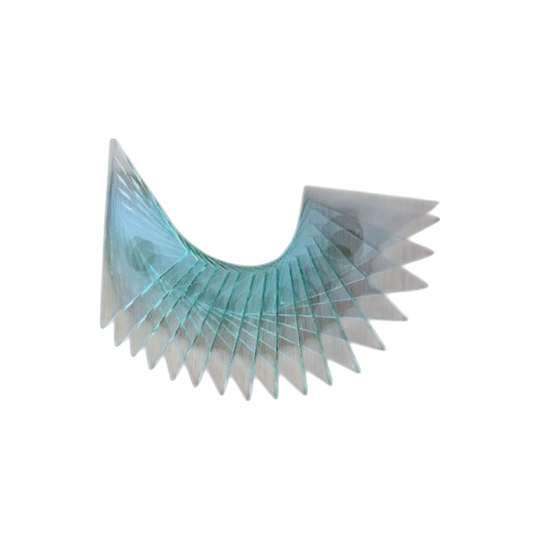 Glass triangular sculpture