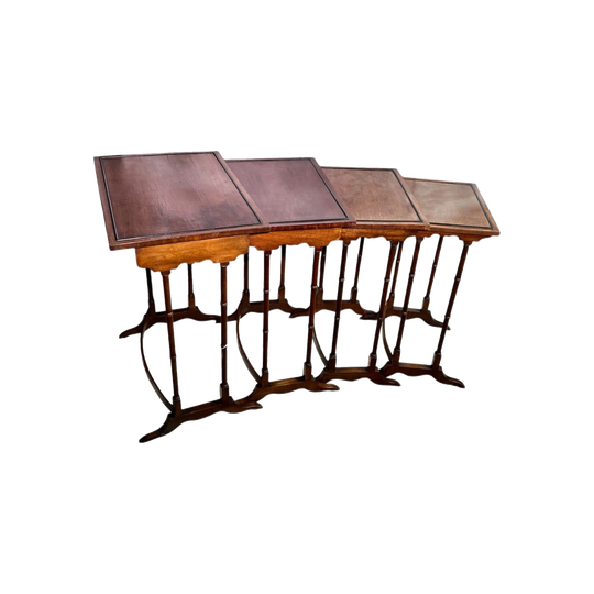 Nest of 4 Mahogany Regency style Tables, Late 19th Century