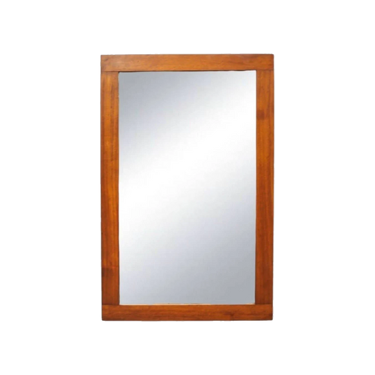 1930s Solid Oak Wall Mirror, Bevelled-Edge Glass