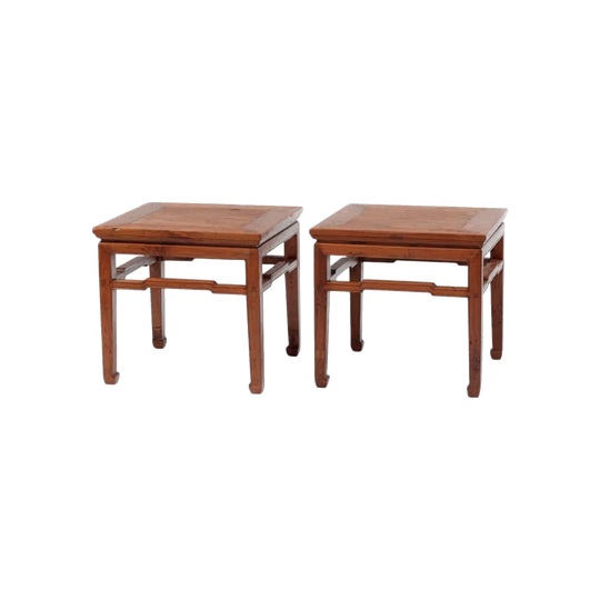 Large square antique Chinese stools