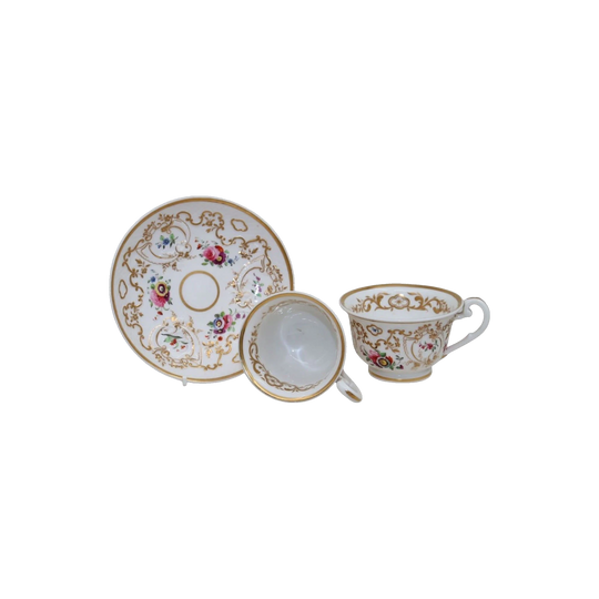 Ridgway hand painted and gilded trio
