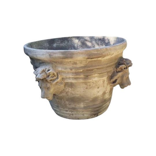Large Early Italian Renaissance-Style Garden Pot with Four Lion Heads