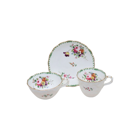 Rockingham hand painted porcelain trio pattern 958