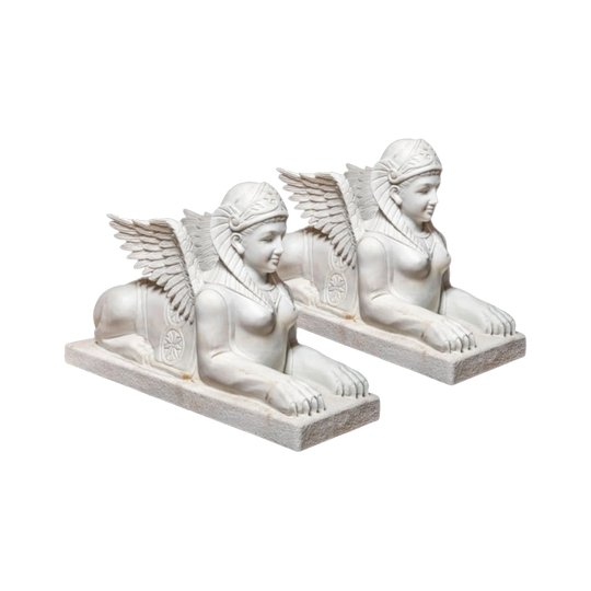 White marble Egyptian wing Sphinx