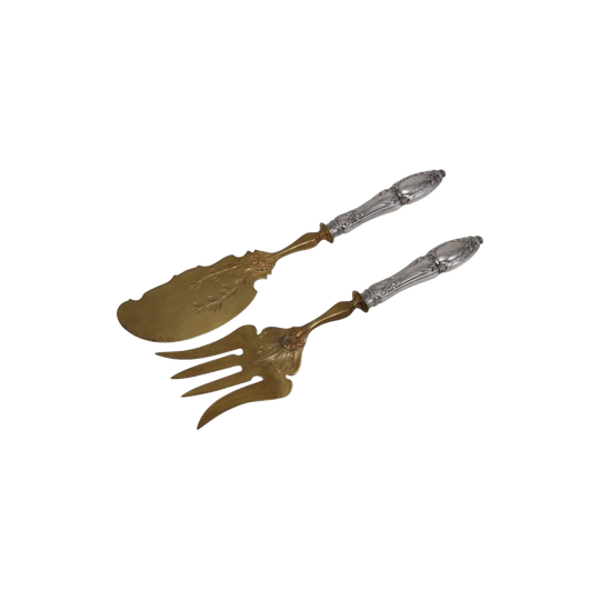 Silver gilt fish servers