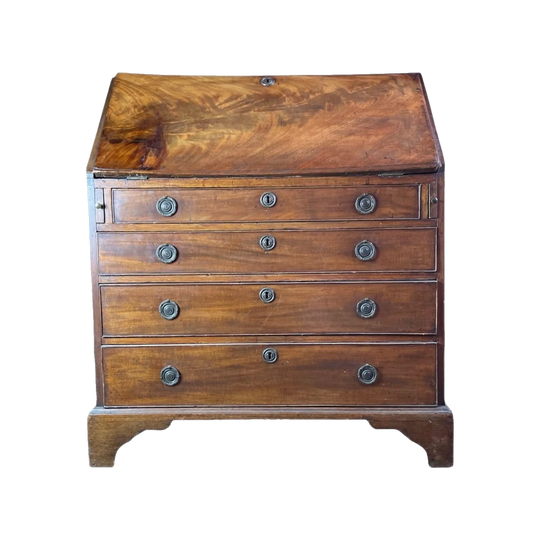 George III mahogany bureau, circa 1780