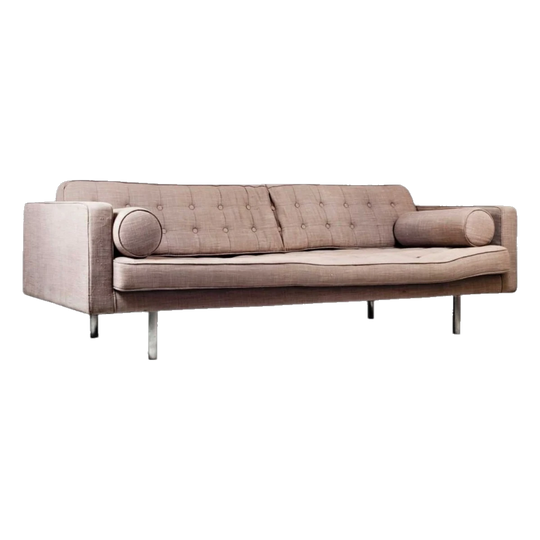 Retro 3-Seater Lounge – Mid-Century Inspired, Custom Upholstery with Tapered Teak Legs